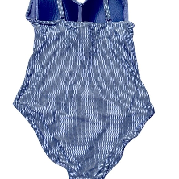 Women’s NipTuck Swim One Piece Blue White Polka Dot Swimsuit Size 12 - Picture 4 of 6